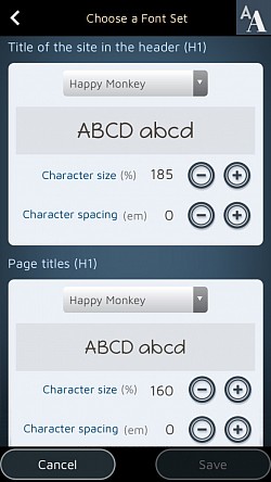 तुम्ही प्रत्येक प्रकारच्या मजकुरासाठी फॉन्ट देखील निवडू शकता.